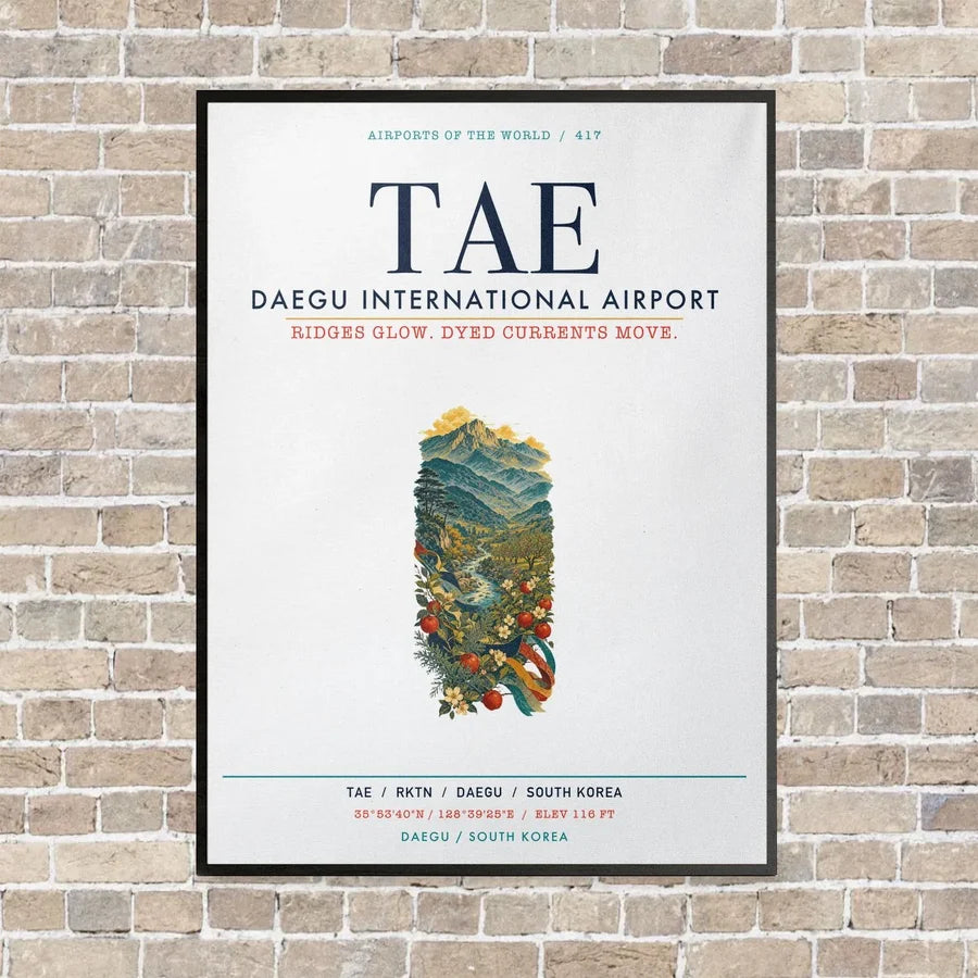Daegu International Airport TAE vertical canvas print - framed - white background