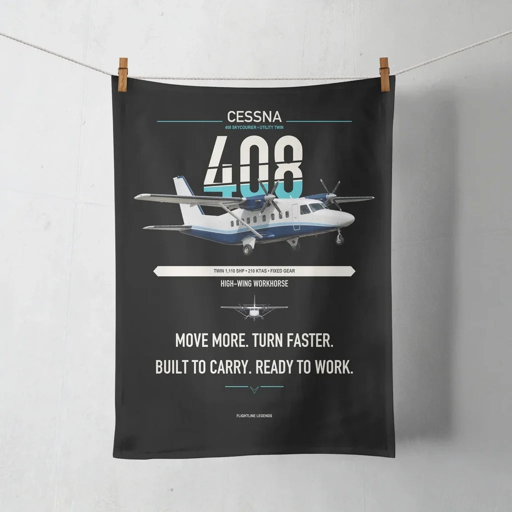 Cessna 408 SkyCourier design on black towel