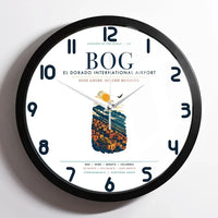 Thumbnail for Bogota El Dorado International Airport (BOG) design on white framed wall clock