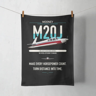 Mooney M20J 201 design on black towel