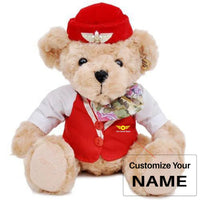 Thumbnail for Custom Name (Badge 4) Teddy Bear & Cabin Crew & Captain Pilot & Dolls aviation pilot essential in premium aviation-grade buil.