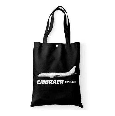 The Embraer ERJ-175 aviation design tote bag, canvas construction.