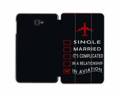 Relationship Status Cabin Crew aviation themed tablet case for Samsung tablet.