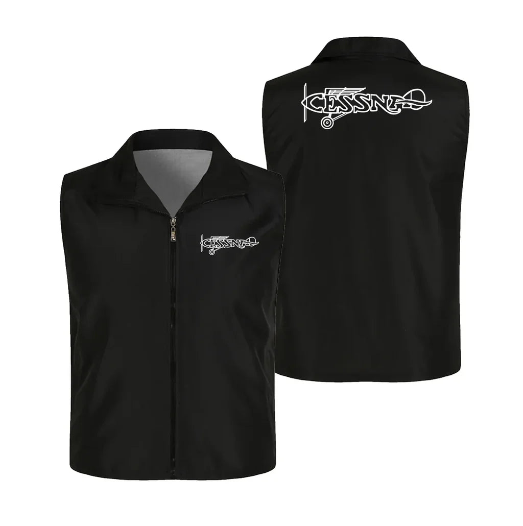 Special Cessna Text Thin Style aviation design printed on lightweight shell with sleeveless design thin vest.