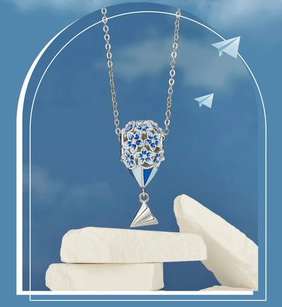 Flower Hot Air Balloon Paper Necklace