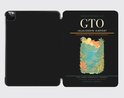 Jalaluddin Airport (GTO) design on black ipad tablet case