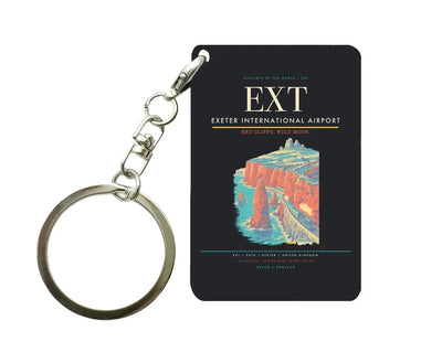 Exeter International Airport (EXT) design on black key chain
