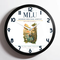 Thumbnail for Monroe Regional Airport (MLU) design on white framed wall clock