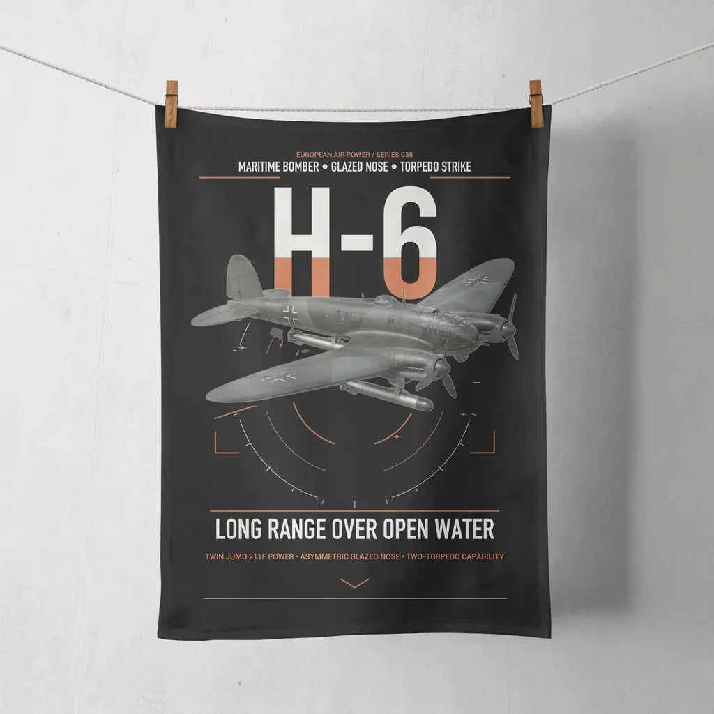 Heinkel He 111H-6 design on black towel