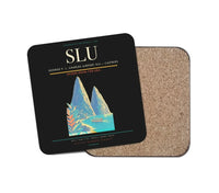 Thumbnail for George F. L. Charles Airport (SLU) design on black 1 piece coaster