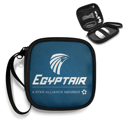 Egyptair Airlines Portable aviation design portable headphone bag, padded polyester construction.