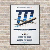 Thumbnail for Boeing 777-9 vertical canvas print - framed - white background