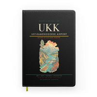 Thumbnail for Ust-Kamenogorsk Airport (UKK) design on black notebook