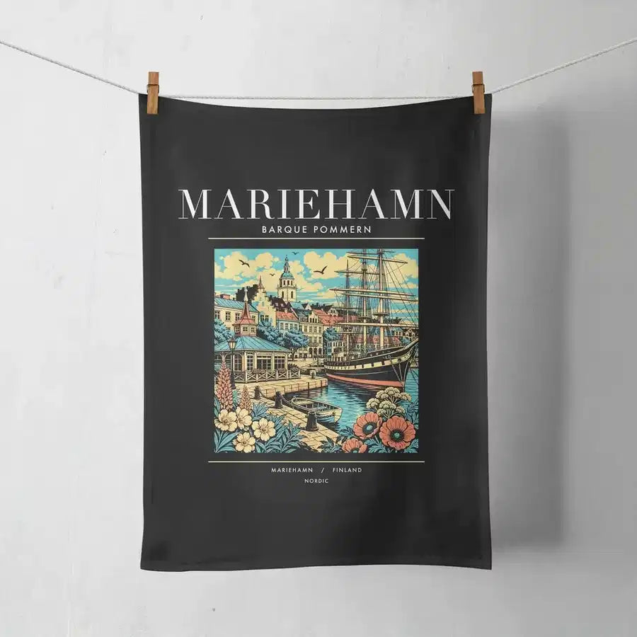 MARIEHAMN - Poster - Towel - Black