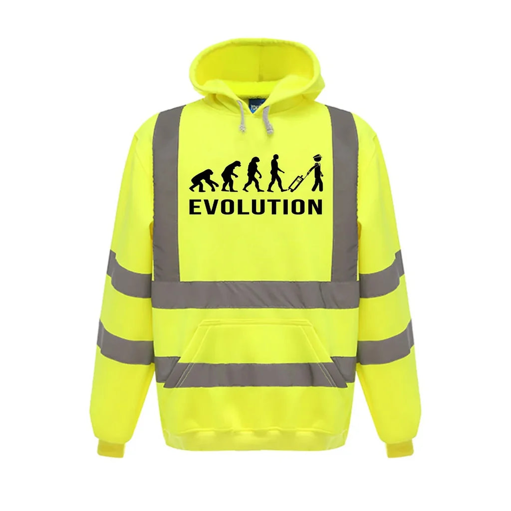 Pilot Evolution aviation design on cotton blend with reflective panels reflective hoodie.