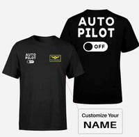 Thumbnail for Auto Pilot Off aviation design printed on soft cotton double-side print T-shirt.