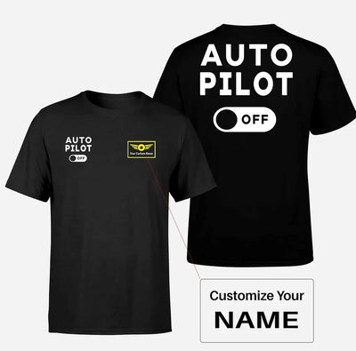 Auto Pilot Off aviation design printed on soft cotton double-side print T-shirt.