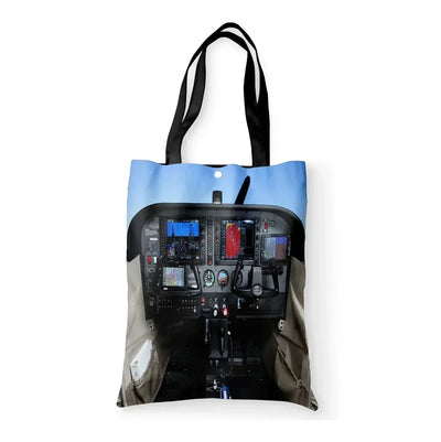 Cessna 172 Cockpit aviation tote bag in canvas.