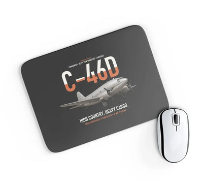 C-46D Commando design on black rectangle mouse pad