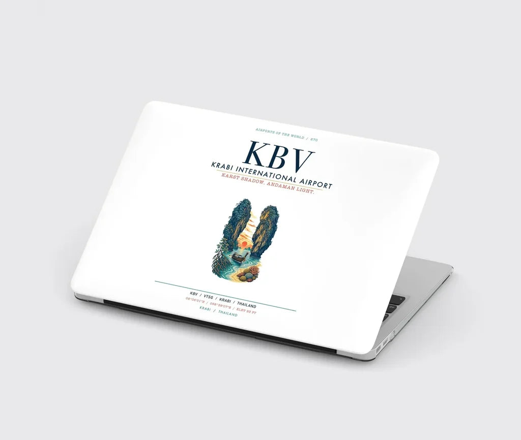 Krabi International Airport (KBV) design on white MacBook case