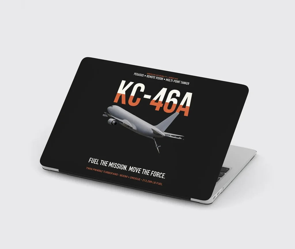 KC-46A PEGASUS design on black MacBook case