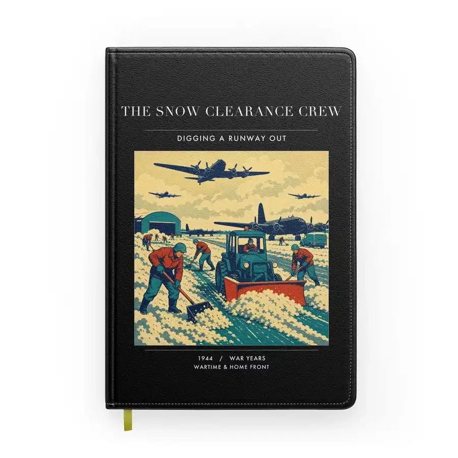 VINTAGE G4523 - The Snow Clearance Crew - Designed Notebooks design on black