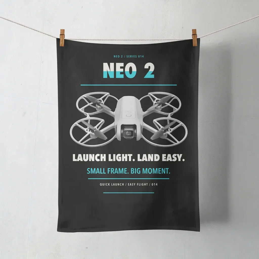 DJI Neo 2 design on black towel