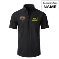 Thumbnail for Retro BELL HUEY UH-1 Short Sleeve aviation design printed on soft cotton 2D-printed shirt.