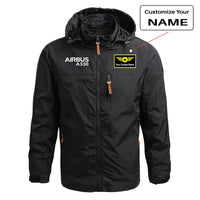 Thumbnail for Airbus A330 & Text aviation design printed on lightweight shell with slim fit stylish thin jacket.