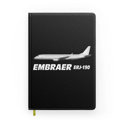 The Embraer ERJ-190 aviation design on premium hardcover notebook.