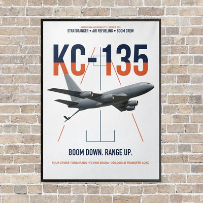 KC-135 STRATOTANKER vertical canvas print - framed - white background
