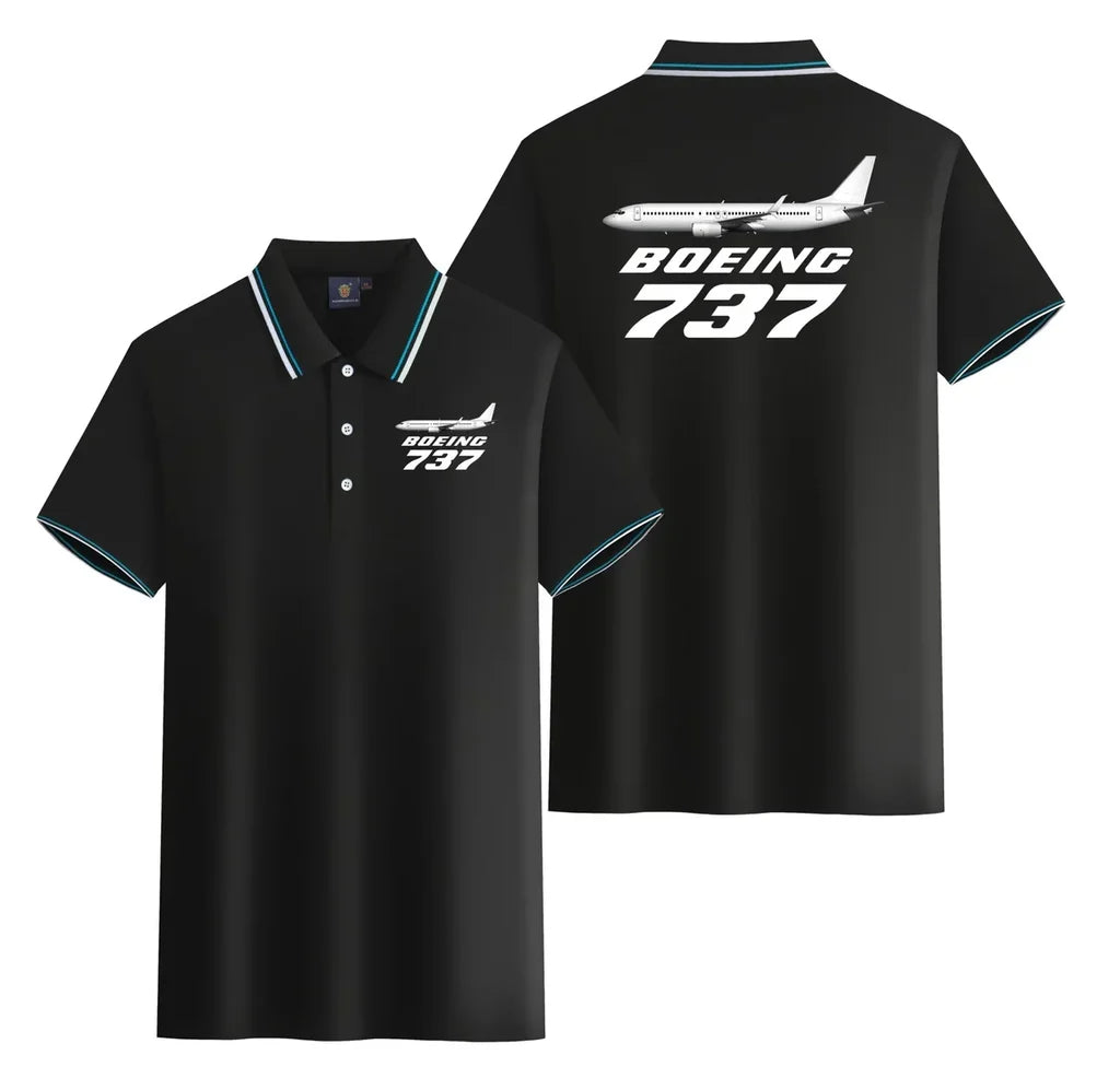 The Boeing 737 Stylish Polo T-Shirts (Double-Side) aviation design printed on soft cotton stylish double-side polo.