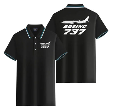 The Boeing 737 Stylish Polo T-Shirts (Double-Side) aviation design printed on soft cotton stylish double-side polo.