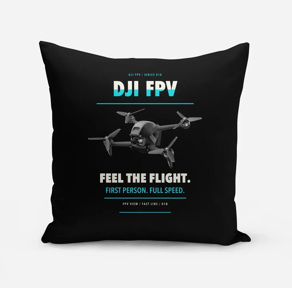 DJI FPV design on black pillow