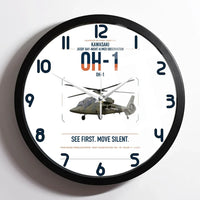 Thumbnail for Kawasaki OH-1 design on white framed wall clock
