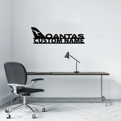 Qantas Airlines Airways Airlines aviation design on durable metal with painted finish metal wall sign.