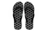 Thumbnail for Airbus A220 Flat Text Slippers (Flip Flops) aviation design on durable rubber sole slippers and flip-flops.