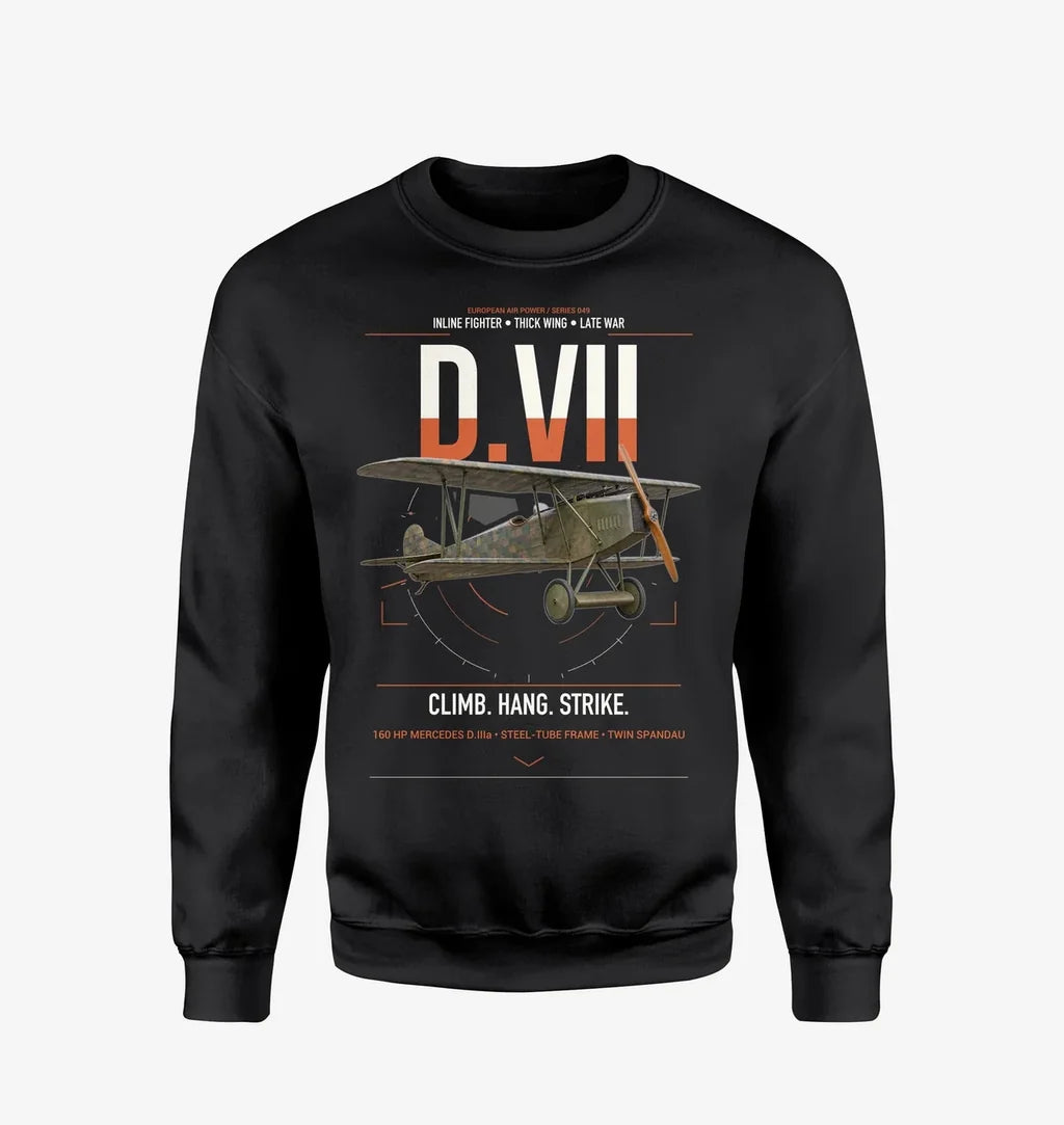 Fokker D.VII design on black sweatshirt