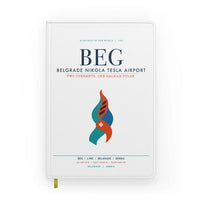 Thumbnail for Belgrade Nikola Tesla Airport (BEG) design on white notebook