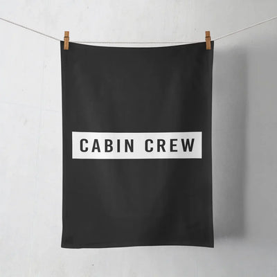 Cabin Crew Text aviation design on soft absorbent cotton towel.
