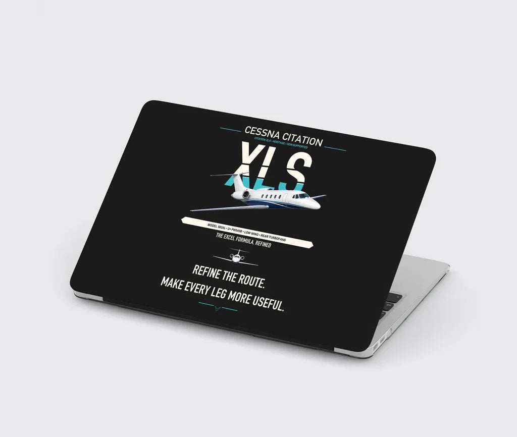 Cessna Citation XLS design on black MacBook case