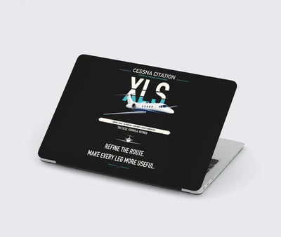 Cessna Citation XLS design on black MacBook case
