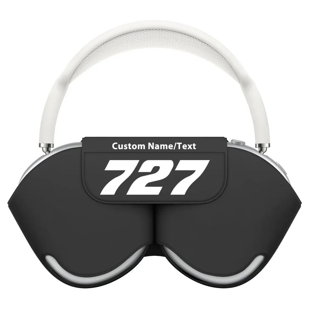 Boeing 727 Flat Text aviation print AirPods Max case, fits AirPods Max.