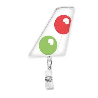 Viva Aerobus aviation design on durable plastic with metal clip tail-shape retractable ID card badge.
