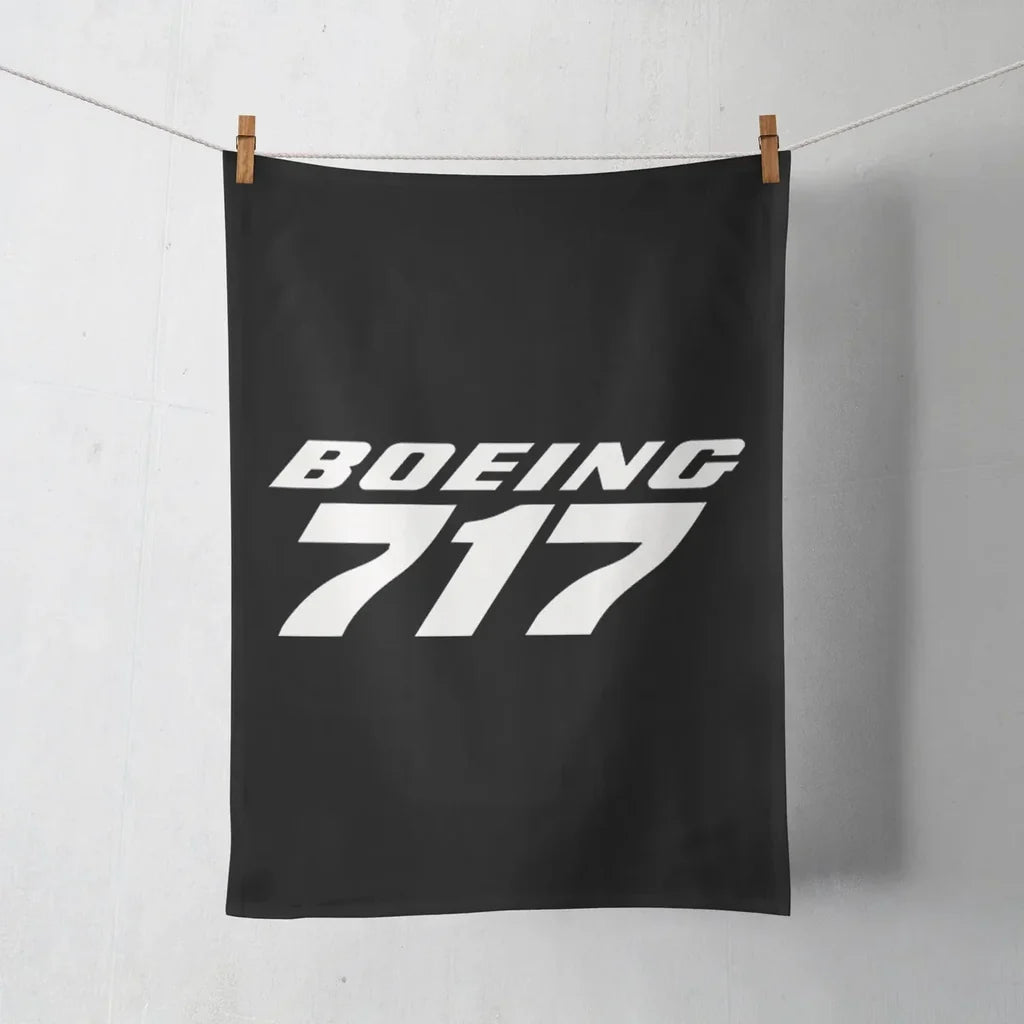 Boeing 717 & Text aviation design on soft absorbent cotton towel.
