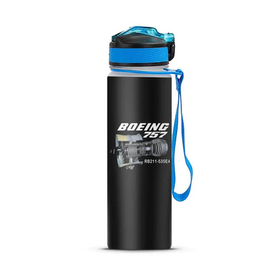 Boeing 757 & Rolls Royce Engine (RB211) Sports aviation design on sport kettle, insulated bottle with sport spout.
