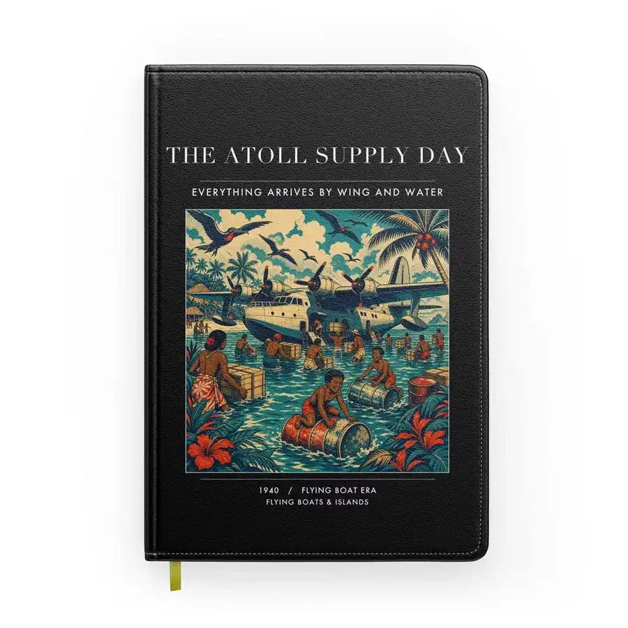 VINTAGE G4189 - The Atoll Supply Day - Designed Notebooks design on black