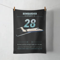 Thumbnail for Bombardier Learjet 28 design on black towel