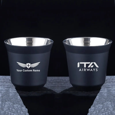 ITA Airways ITARROW Airlines aviation design on double-wall coffee mug, vacuum-insulated double-wall.