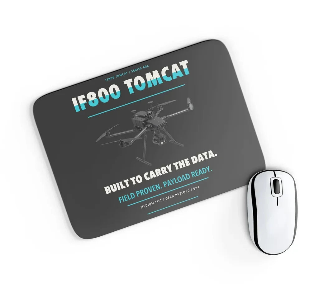 Inspired Flight IF800 Tomcat design on black rectangle mouse pad
